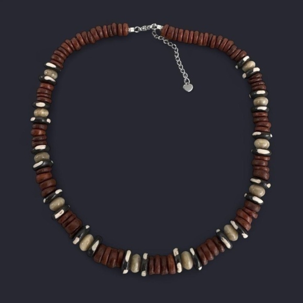 Rustic Boho Beaded Necklace